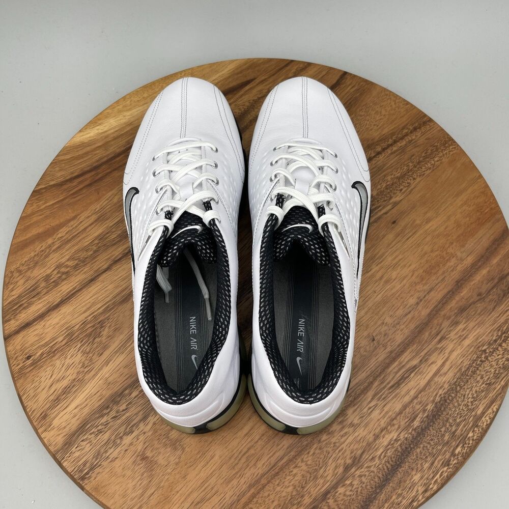 VTG Nike Air Max Rejuvenate Shoes Mens Size 10 White Leather Golf Comfort EUC - Picture 5 of 9